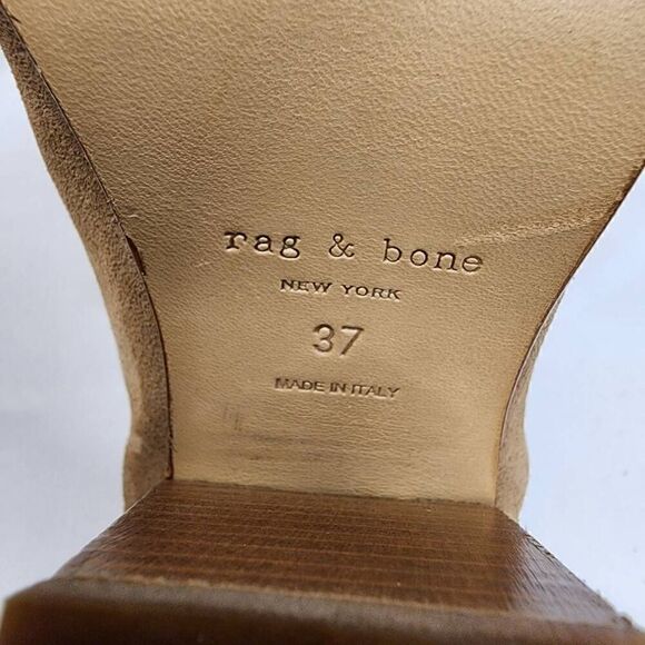 Rag & Bone Women's Harrow Suede Ankle Boot  Size US 7 Camel Block Heel - Picture 8 of 13